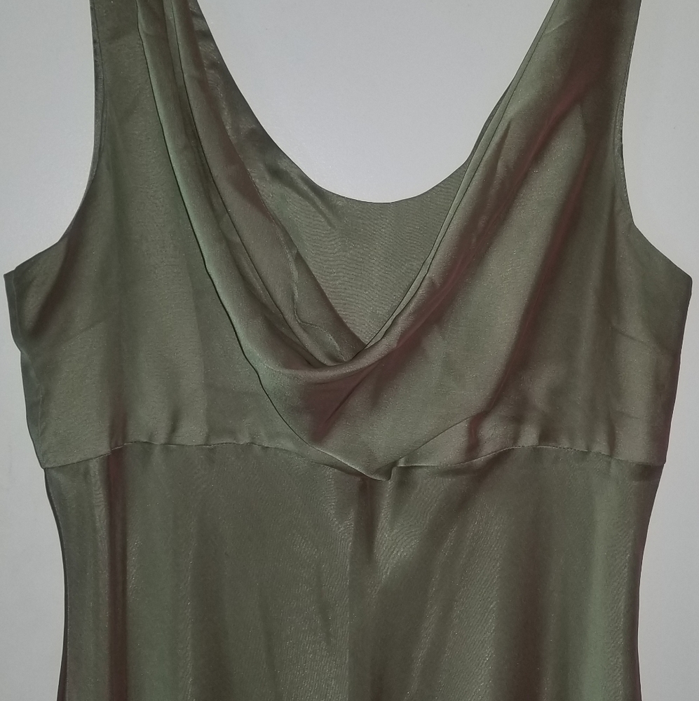 Michaelangelo Sage Sheer Empire Waist Dress